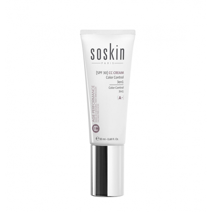 CC Крем 3 в 1 світло-бежевий Soskin CC CREAM Color Control 3 in 1 20mL