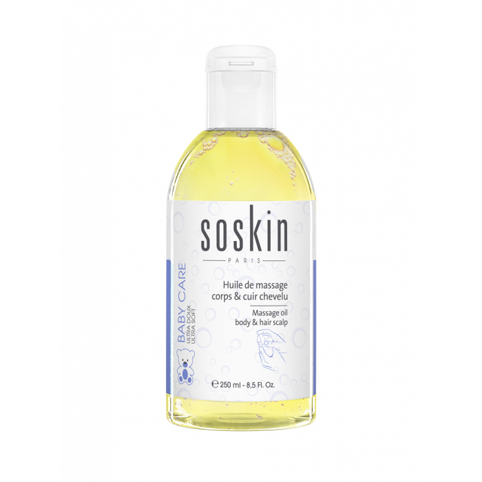 Олія для масажу тіла та голови Soskin Massage oil body & hair scalp 250mL
